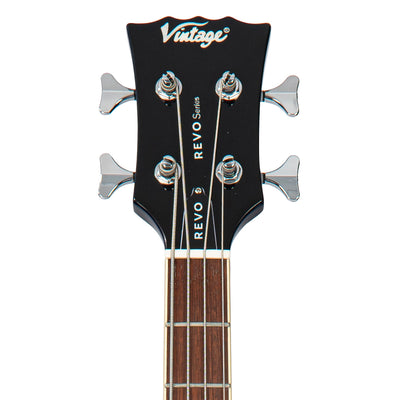 Vintage REVO Series 'Supreme' Semi Acoustic Bass ~ Blueburst - Fair Deal Music