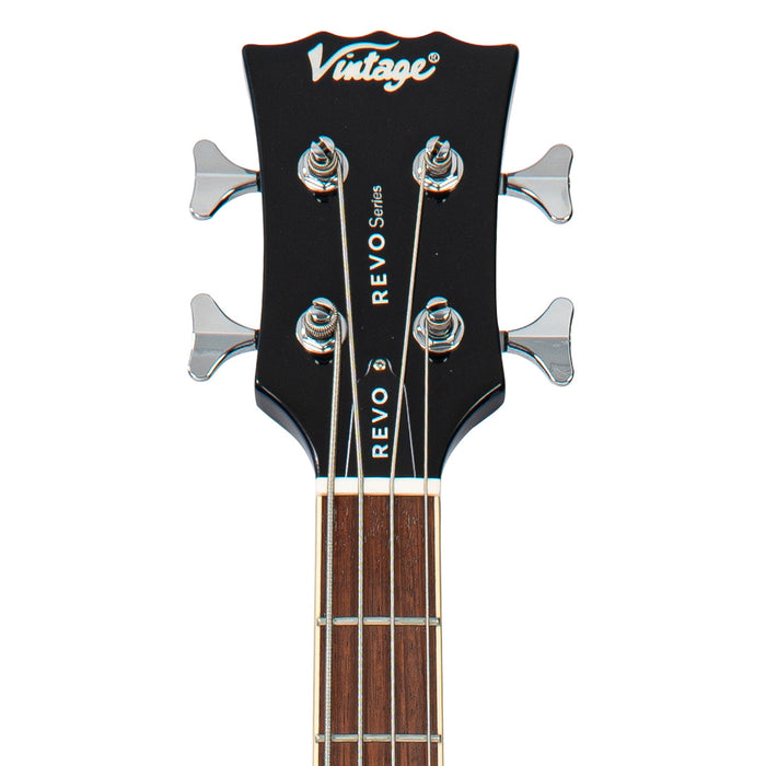 Vintage REVO Series 'Supreme' Semi Acoustic Bass ~ Blueburst - Fair Deal Music