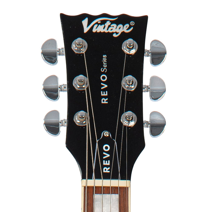 Vintage REVO Series 'Custom Supreme' Semi-Acoustic Guitar ~ Arctic White - Fair Deal Music