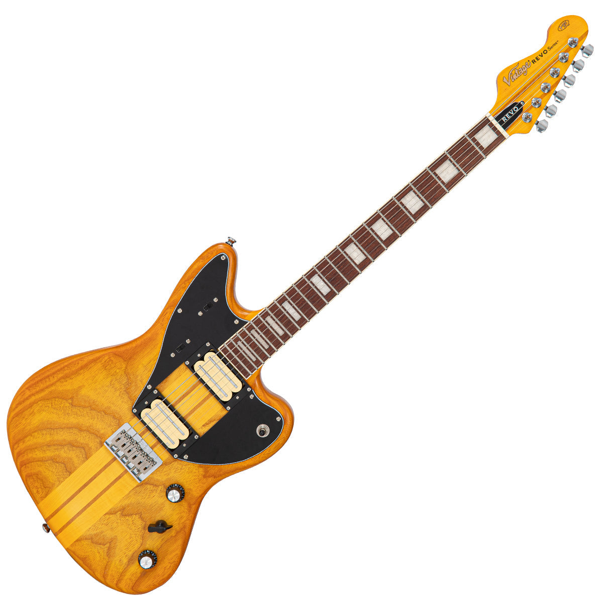 Vintage REVO Series 'Integra' Guitar ~ Amberburst - Fair Deal Music