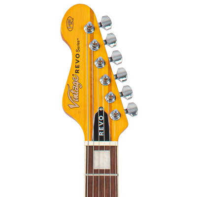 Vintage REVO Series 'Integra' Guitar ~ Amberburst - Fair Deal Music