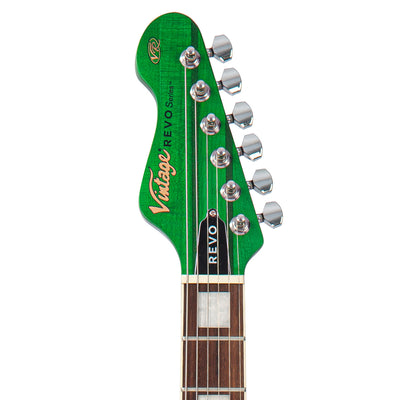 Vintage REVO Series 'Integra' Guitar ~ Green/Yellow Burst - Fair Deal Music