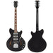 Vintage REVO Series 'Custom Supreme Baritone VI' Semi-Acoustic Guitar ~ Boulevard Black - Fair Deal Music