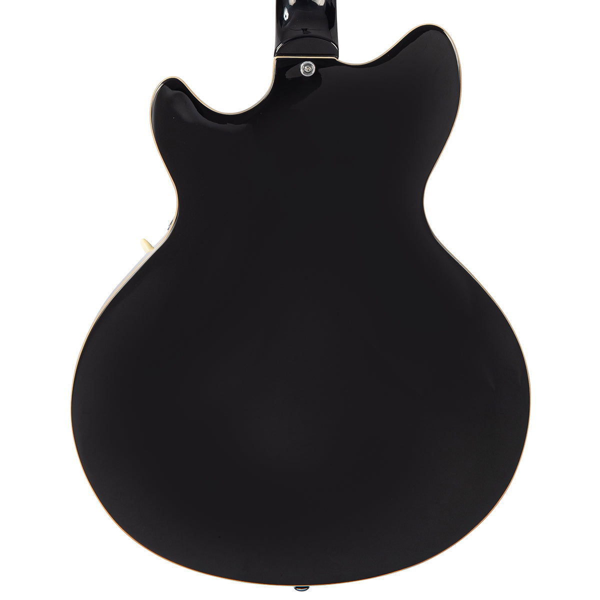 Vintage REVO Series 'Custom Supreme Baritone VI' Semi-Acoustic Guitar ~ Boulevard Black - Fair Deal Music