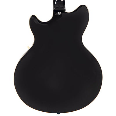 Vintage REVO Series 'Custom Supreme Baritone VI' Semi-Acoustic Guitar ~ Boulevard Black - Fair Deal Music