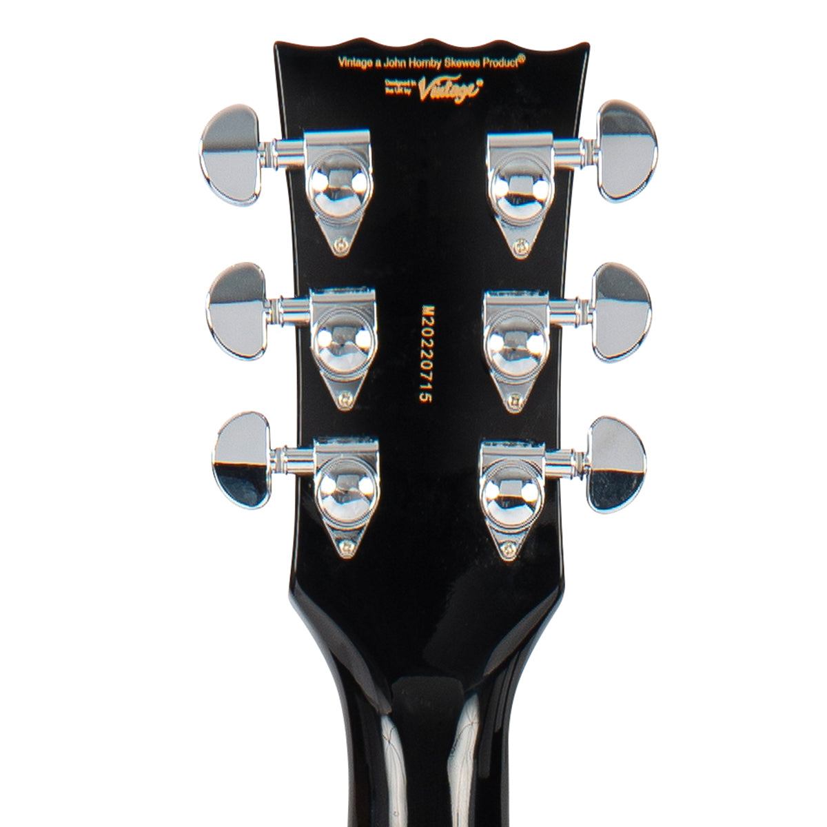 Vintage REVO Series 'Custom Supreme Baritone VI' Semi-Acoustic Guitar ~ Boulevard Black - Fair Deal Music