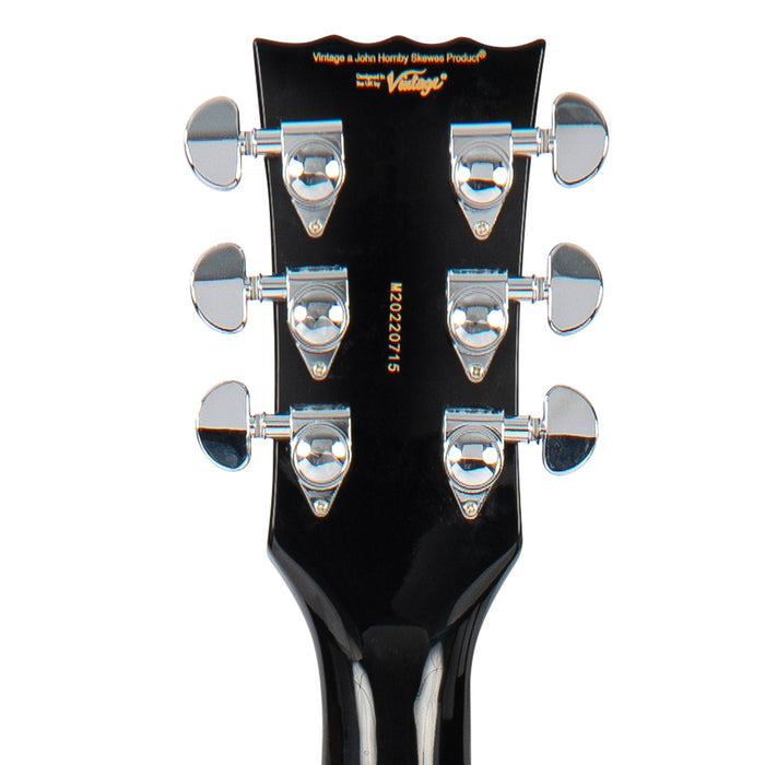 Vintage REVO Series 'Custom Supreme Baritone VI' Semi-Acoustic Guitar ~ Boulevard Black - Fair Deal Music
