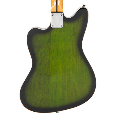 Vintage REVO Series 'Surfmaster Thinline' Twin Electric Guitar ~ Greenburst - Fair Deal Music