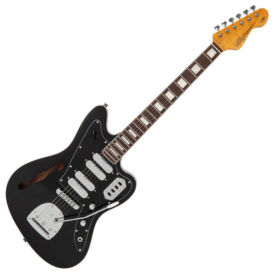 Vintage REVO Series 'Surfmaster Quad' Electric Guitar ~ Boulevard Black - Fair Deal Music