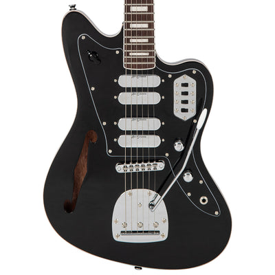 Vintage REVO Series 'Surfmaster Quad' Electric Guitar ~ Boulevard Black - Fair Deal Music