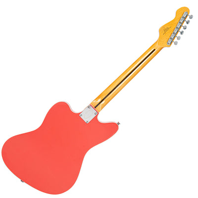 Vintage REVO Series 'Surfmaster Quad' Electric Guitar ~ Firenza Red - Fair Deal Music