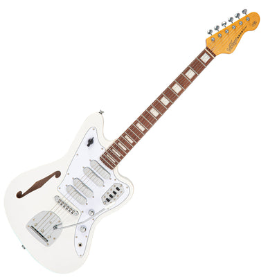 Vintage REVO Series 'Surfmaster Quad' Electric Guitar ~ Metallic White - Fair Deal Music