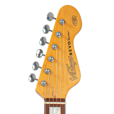 Vintage REVO Series 'Surfmaster Quad' Electric Guitar ~ Metallic White - Fair Deal Music