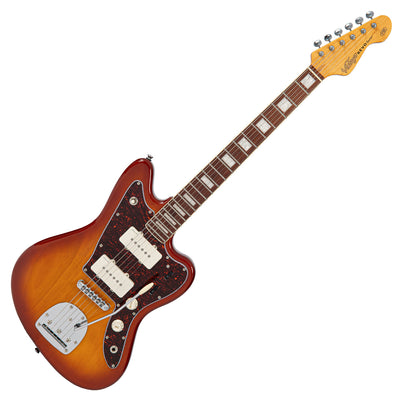 Vintage REVO Series 'Surfmaster 90' Electric Guitar ~ Amberburst - Fair Deal Music