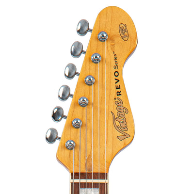 Vintage REVO Series 'Surfmaster 90' Electric Guitar ~ Amberburst - Fair Deal Music