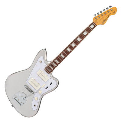 Vintage REVO Series 'Surfmaster 90' Electric Guitar ~ Metallic Silver - Fair Deal Music
