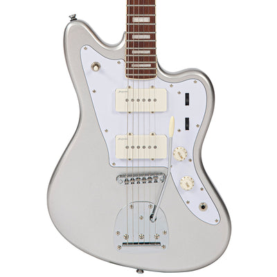 Vintage REVO Series 'Surfmaster 90' Electric Guitar ~ Metallic Silver - Fair Deal Music