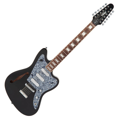 Vintage REVO Series 'Surfmaster Thinline 12' Electric Guitar ~ Boulevard Black - Fair Deal Music