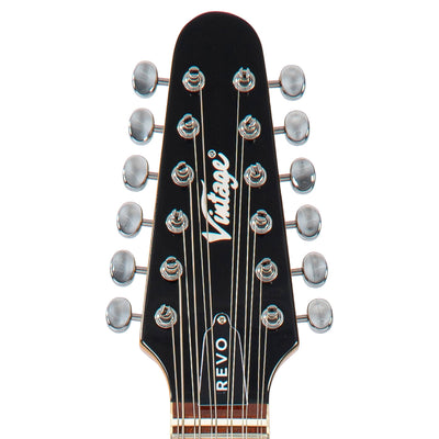 Vintage REVO Series 'Surfmaster Thinline 12' Electric Guitar ~ Boulevard Black - Fair Deal Music