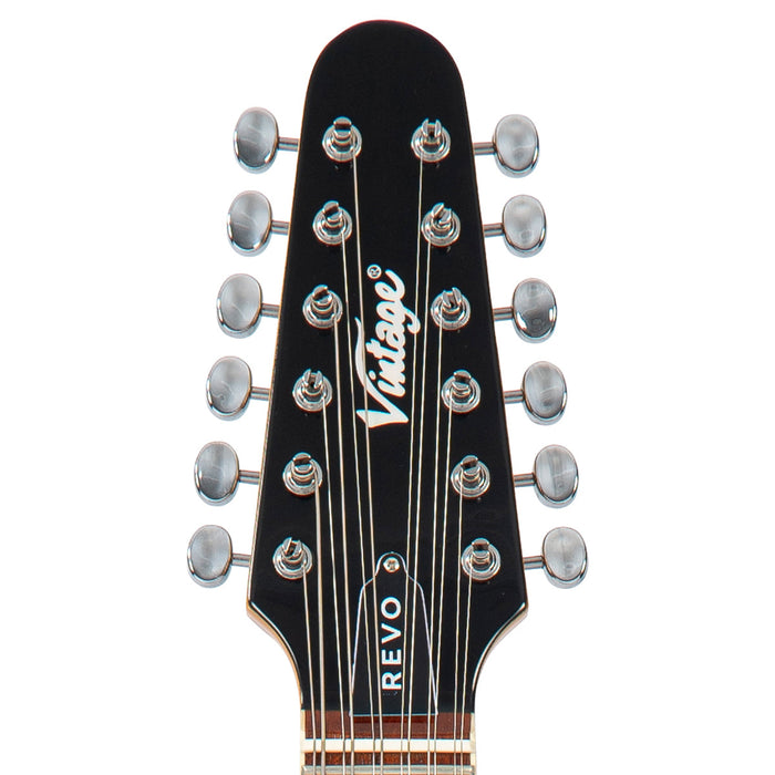 Vintage REVO Series 'Surfmaster Thinline 12' Electric Guitar ~ Boulevard Black - Fair Deal Music