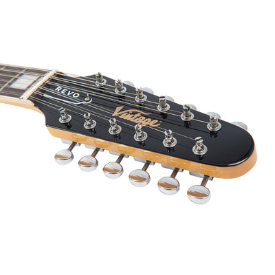 Vintage REVO Series 'Surfmaster Thinline 12' Electric Guitar ~ Candy Apple Red - Fair Deal Music