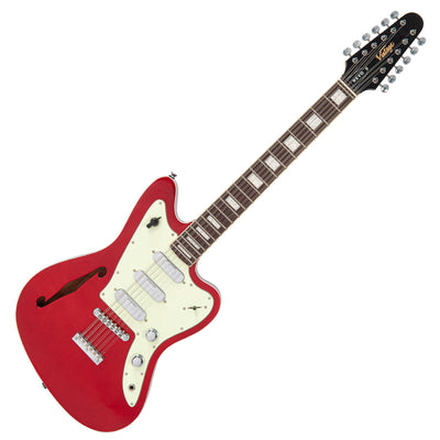 Vintage REVO Series 'Surfmaster Thinline 12' Electric Guitar ~ Candy Apple Red - Fair Deal Music