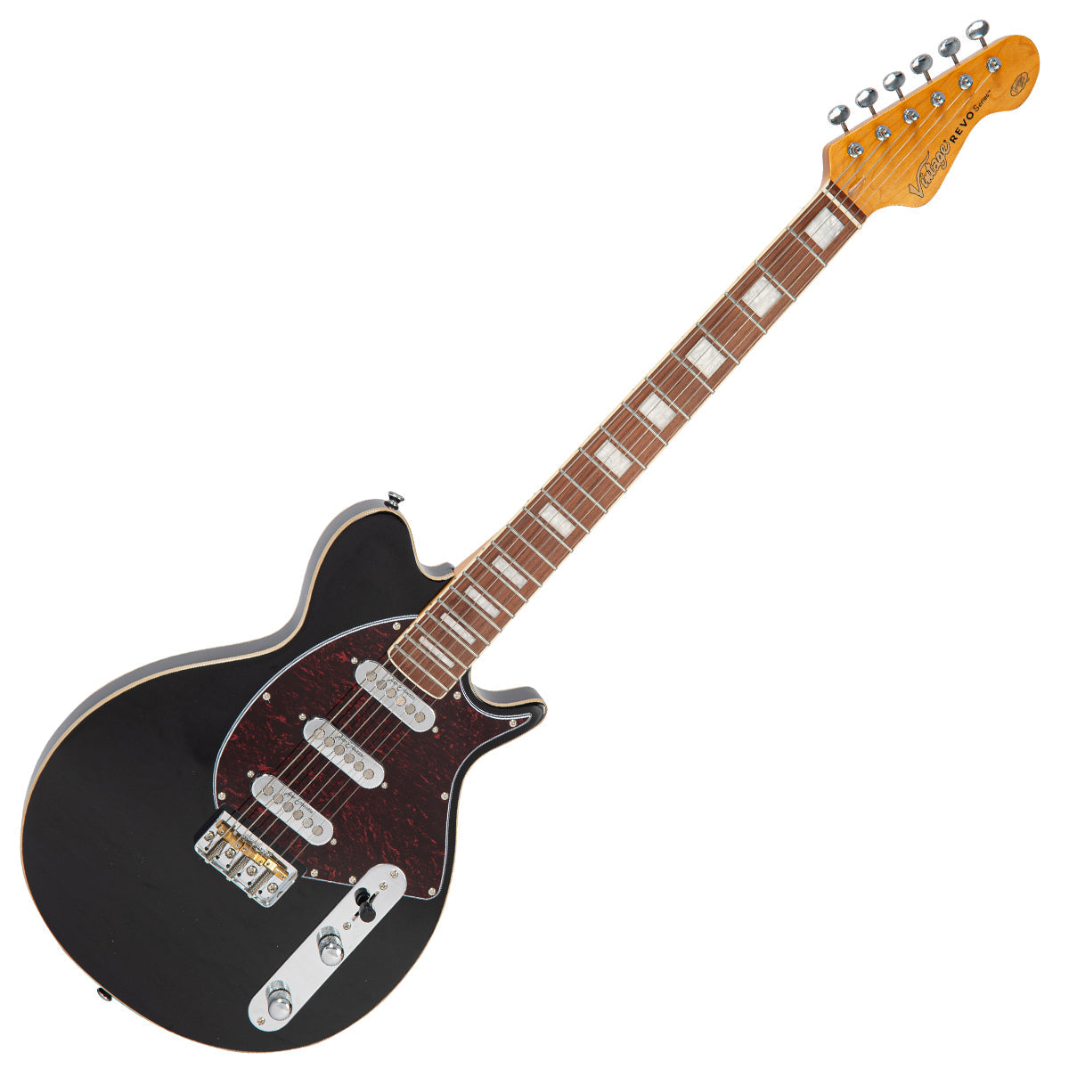 Vintage REVO Series 'Vision' Electric Guitar ~ Boulevard Black - Fair Deal Music