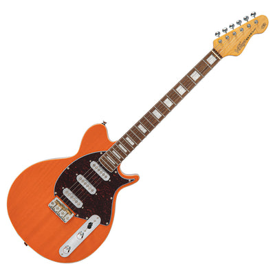 Vintage REVO Series 'Vision' Electric Guitar ~ Trans Orange - Fair Deal Music