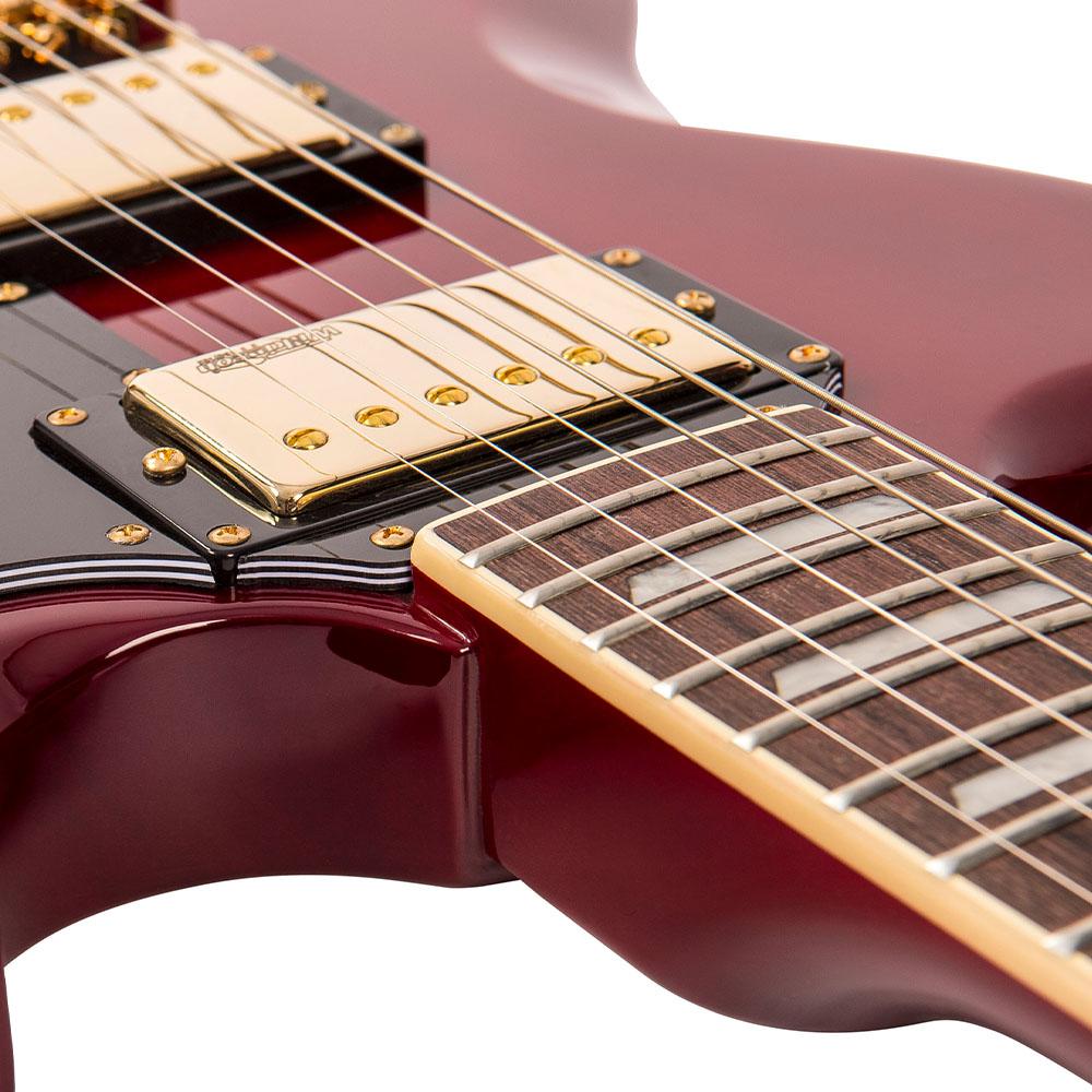 Vintage VS6 ReIssued Electric Guitar ~ Cherry Red/Gold Hardware - Fair Deal Music