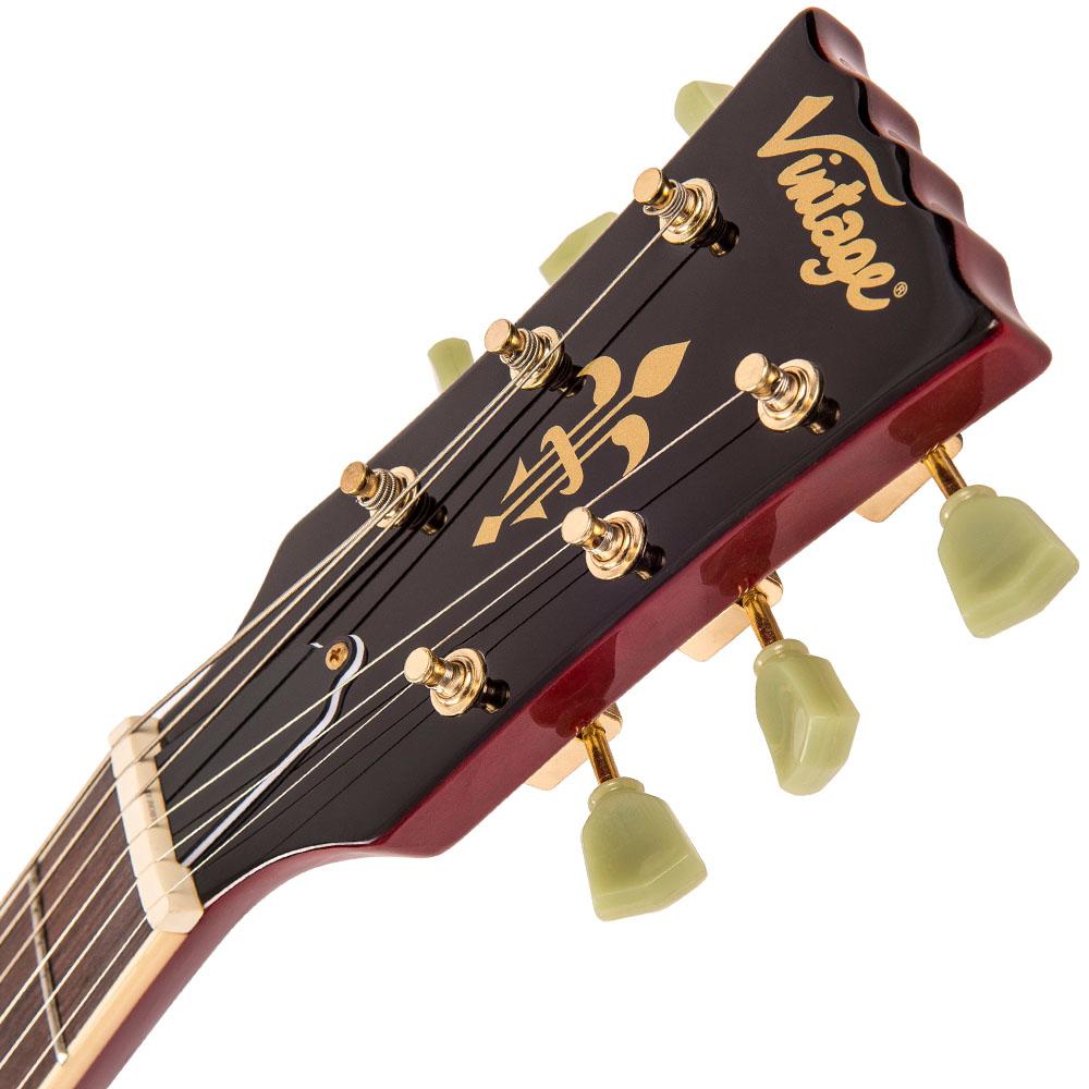 Vintage VS6 ReIssued Electric Guitar ~ Cherry Red/Gold Hardware - Fair Deal Music