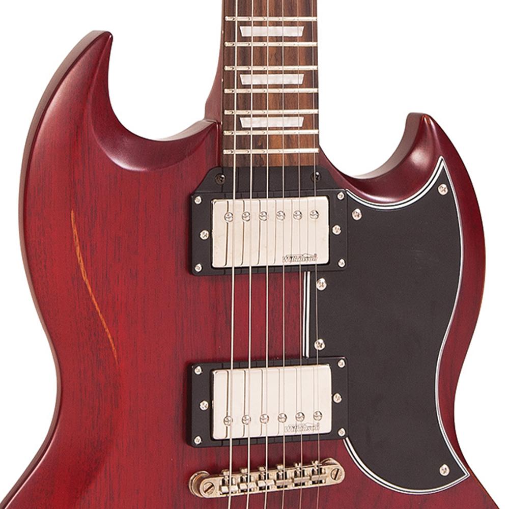 Vintage VS6 ICON Electric Guitar ~ Distressed Cherry Red - Fair Deal Music
