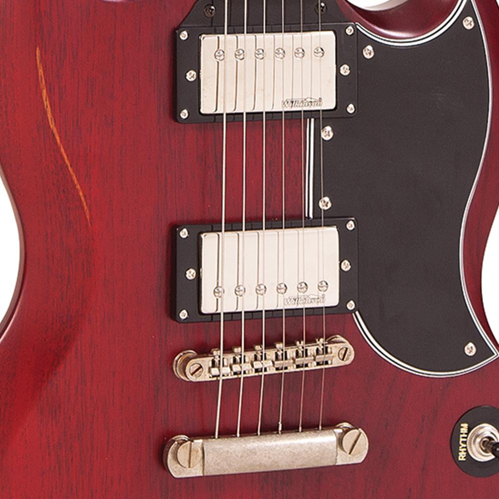 Vintage VS6 ICON Electric Guitar ~ Distressed Cherry Red - Fair Deal Music