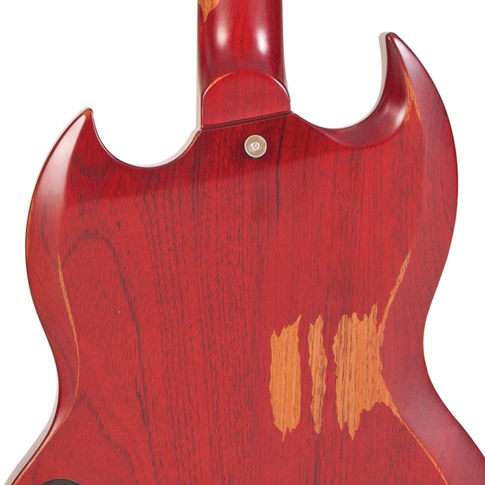 Vintage VS6 ICON Electric Guitar ~ Distressed Cherry Red - Fair Deal Music