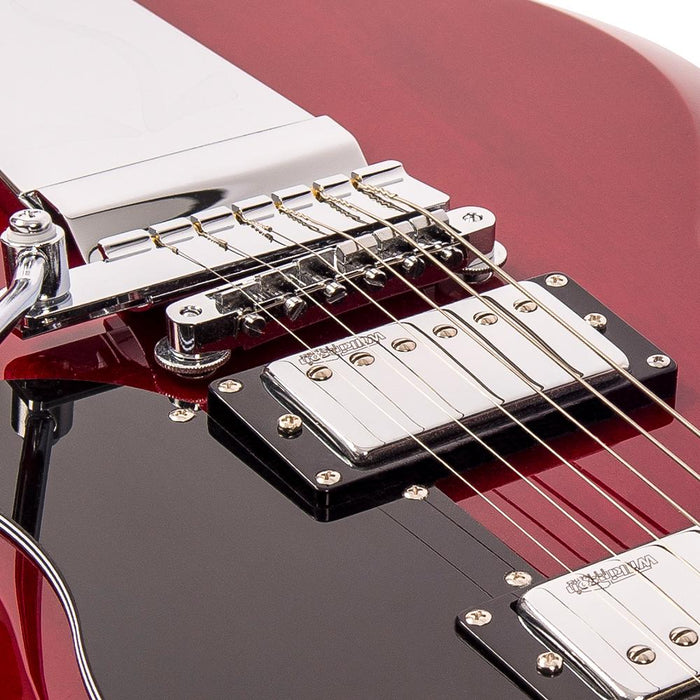 Vintage VS6V ReIssued with vintage style Vibrato ~ Cherry Red - Fair Deal Music