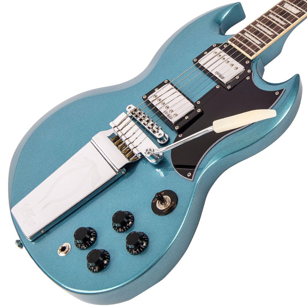 Vintage VS6V ReIssued with vintage style Vibrato ~ Gun Hill Blue - Fair Deal Music