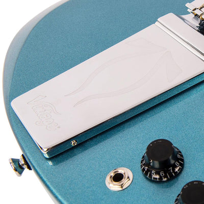 Vintage VS6V ReIssued with vintage style Vibrato ~ Gun Hill Blue - Fair Deal Music