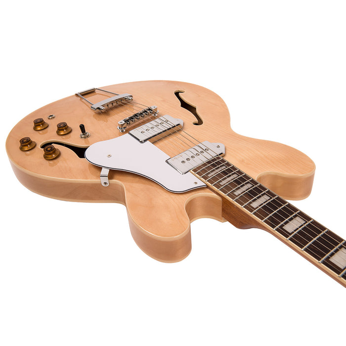 Vintage VSA500P ReIssued Semi Acoustic Guitar ~ Natural Maple - Fair Deal Music