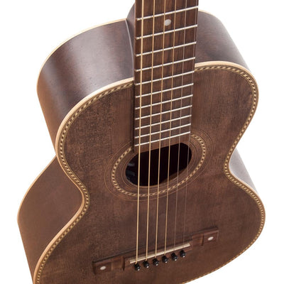 Vintage 'Viator' Paul Brett Electro-Acoustic Travel Guitar ~ Antiqued - Fair Deal Music