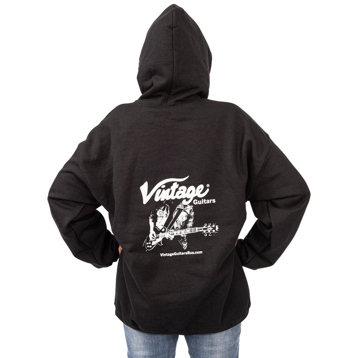 Vintage Fleece Hoodie ~ Black, Large - Fair Deal Music