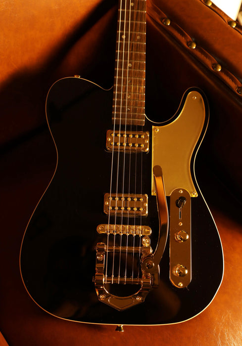 SQOE SETL1000 T-Style Electric Guitar In Black With Tremolo - Fair Deal Music