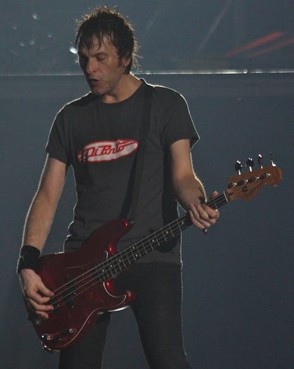 Fender Precision Bass in Candy Apple Red, previously owned by Tommy Stinson, (Used) (Comm) - Fair Deal Music