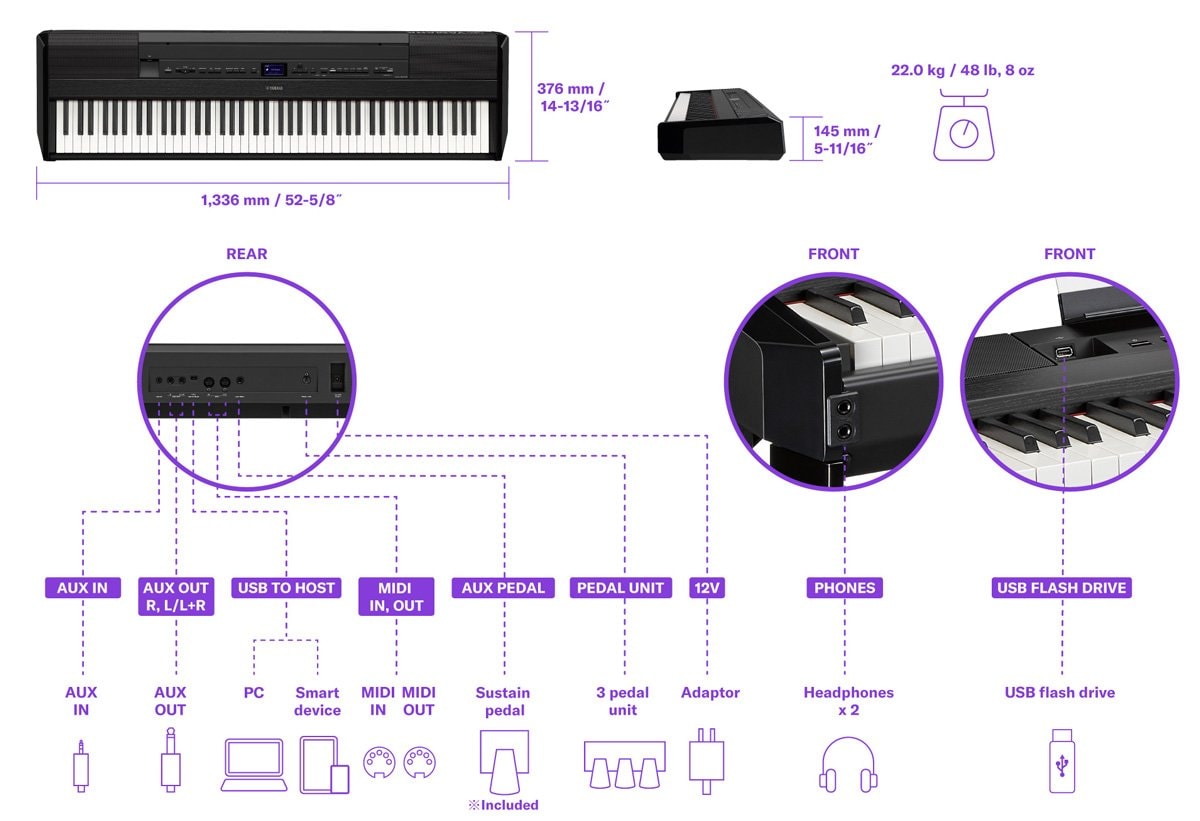 Yamaha P-525B Black Digital Piano Bundle - Fair Deal Music