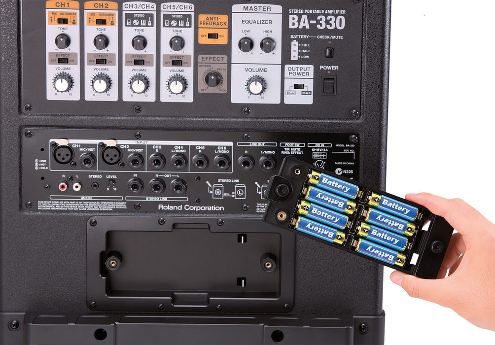 Roland BA-330 Portable Stereo PA System (Mains or Battery Powered) - Fair Deal Music