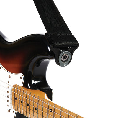 D'Addario Auto Lock Guitar Strap, Black - Fair Deal Music