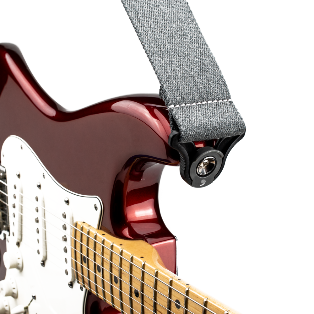 D'Addario Auto Lock Guitar Strap, Skater Grey - Fair Deal Music