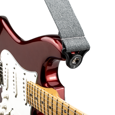 D'Addario Auto Lock Guitar Strap, Skater Grey - Fair Deal Music