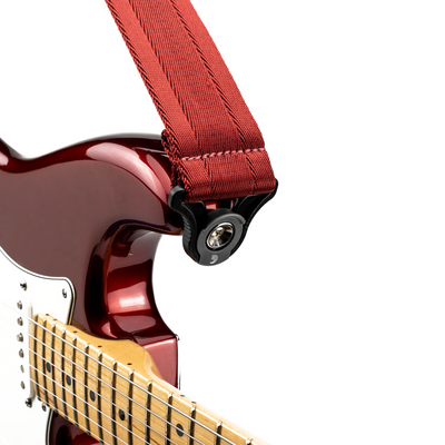 D'Addario Auto Lock Guitar Strap, Blood Red - Fair Deal Music