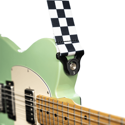 D'Addario Auto Lock Guitar Strap, Skater Checkerboard - Fair Deal Music
