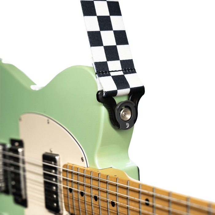 D'Addario Auto Lock Guitar Strap, Skater Checkerboard - Fair Deal Music