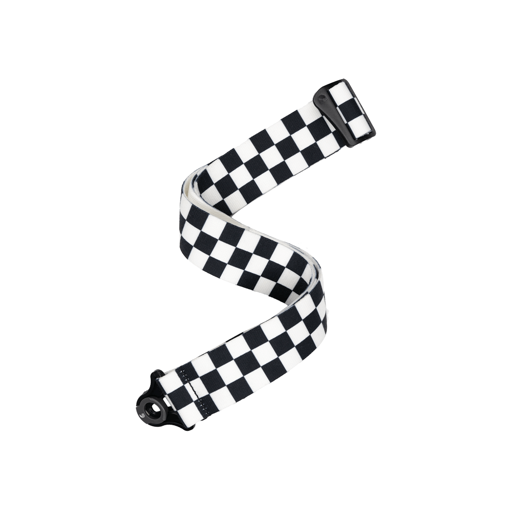 D'Addario Auto Lock Guitar Strap, Skater Checkerboard - Fair Deal Music